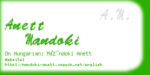 anett mandoki business card